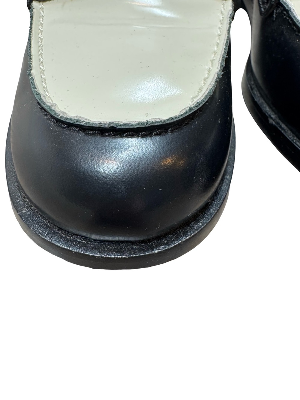 Madewell Black and White Leather Women's Penny Loafers - Picture 3 of 15